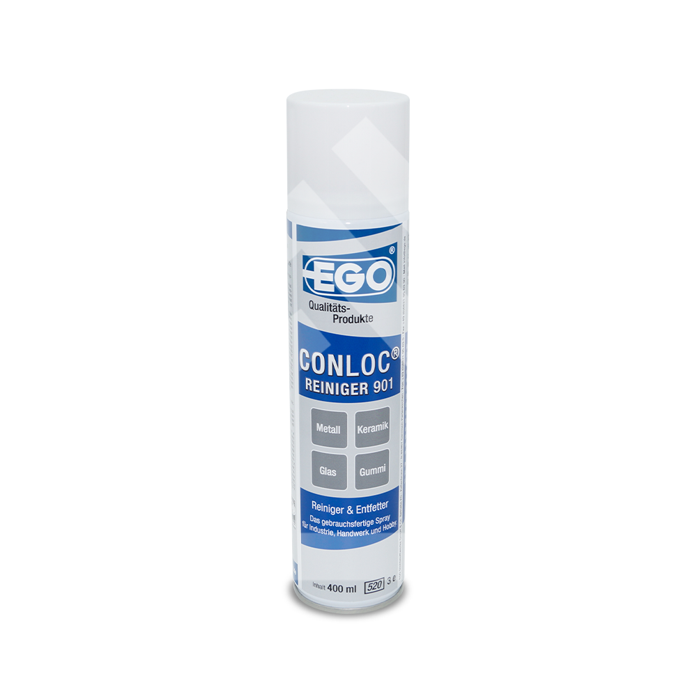 EGO ConLoc Reiniger 901 in 400 ml Dose – Produktabbildung des Reinigers für Bau- und Dichtstoffe, Onlineshop der Selftech Systembaustoffe GmbH