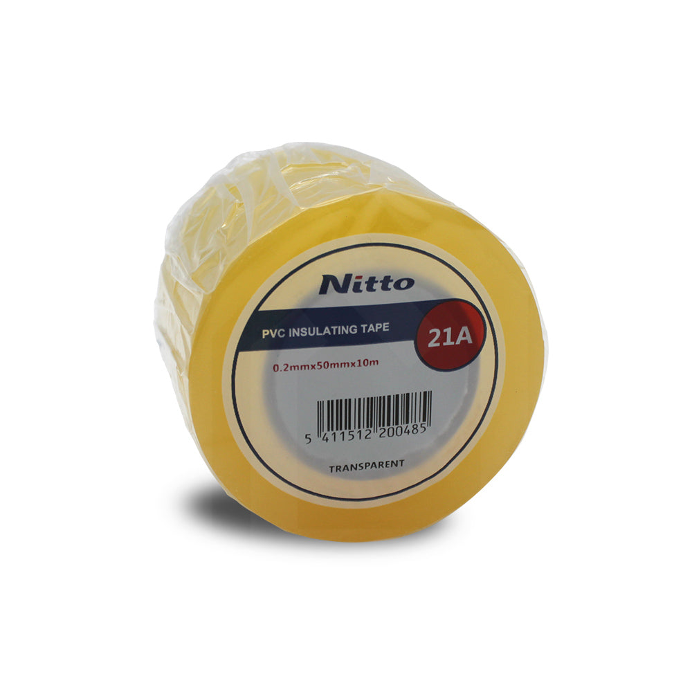 Nitto 14A transparentes PVC-Multifunktionsband – ideal zur Rohrumwicklung, Oberflächenabdeckung und für Anwendungen im Elektro- und Industriebereich - Einzelrolle