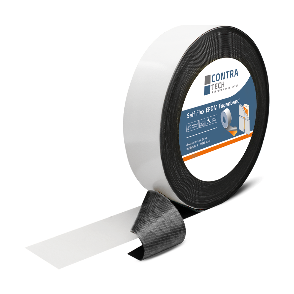 Self Flex EPDM Fugenband, selbstklebendes, nachhaltiges Fugenband für Fassadenschutz, flexibel und langlebig zur sicheren Abdichtung von Fugen und Anschlüssen