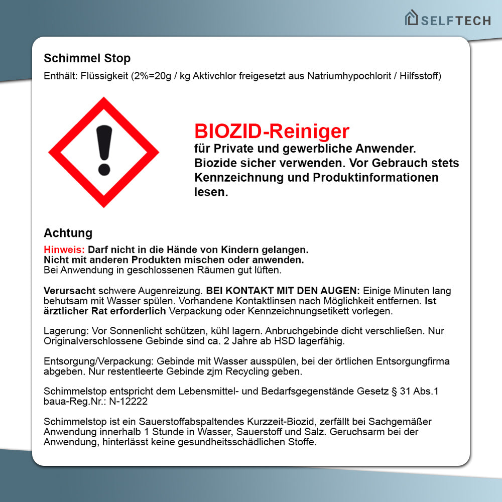 Selftech Schimmel Stopp Reiniger, kraftvolles Reinigungsmittel gegen Schimmel, Hausschwamm und Pilze zur effektiven Entfernung und Vorbeugung in Innenräumen-Artikelbild-4