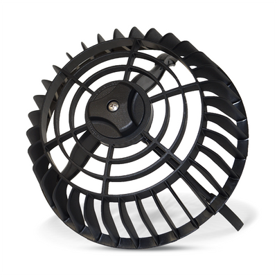 Laubfangkorb mit Drehmechanik – Komplettansicht des robusten Dachablaufgitters von Selftech, ideal zur Verhinderung von Laubansammlungen in Dachentwässerungen