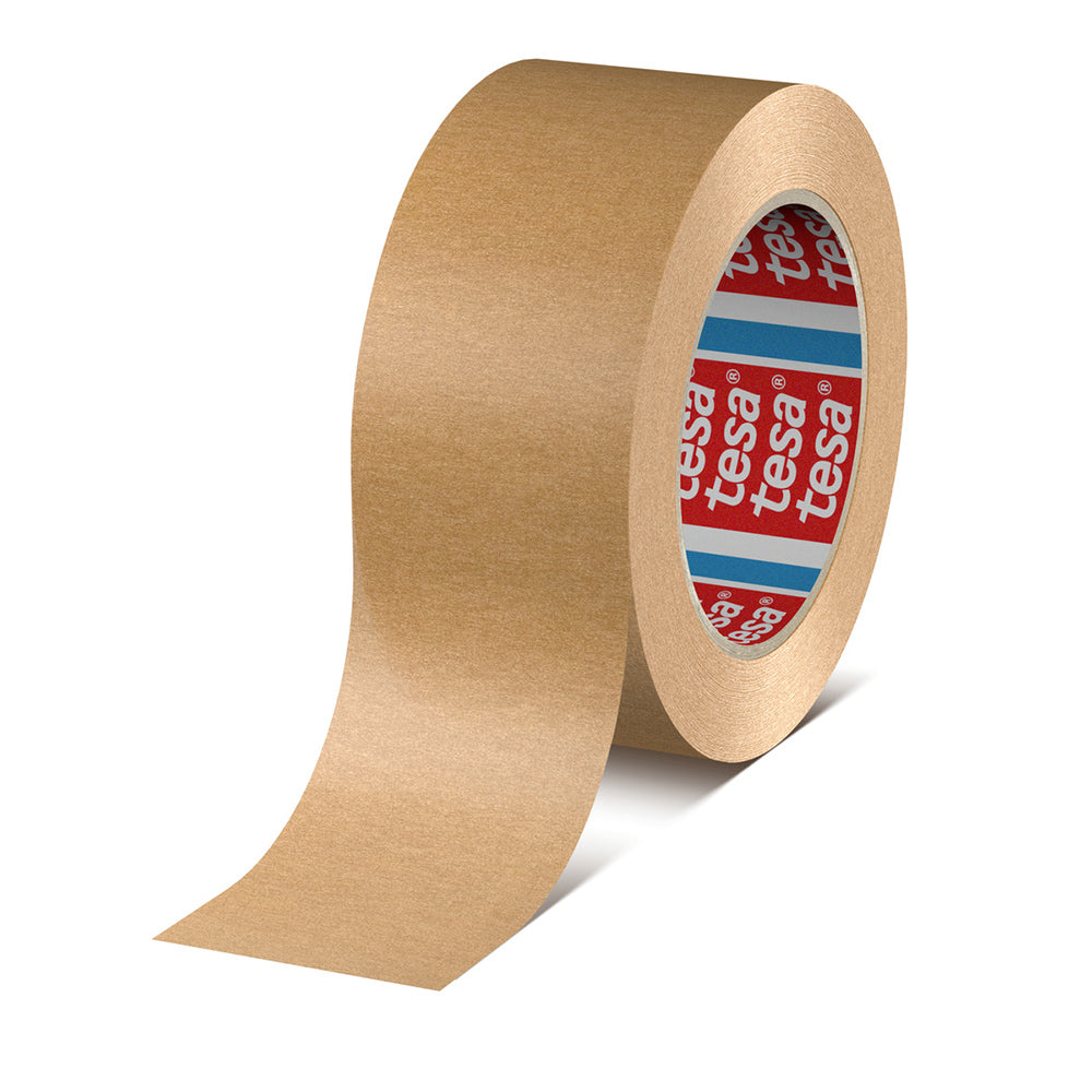 tesa 4713 umweltfreundliches Papierklebeband in 50 mm Breite – robustes, recycelbares Universal-Packband für nachhaltiges Verpacken