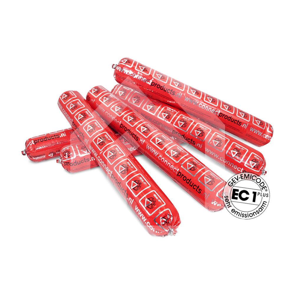 Connect Products roter 600-ml-Beutel im 6er-Set mit Siegel – hochwertige Dichtmasse für vielseitige Anwendungen im Bau- und Reparaturbereich