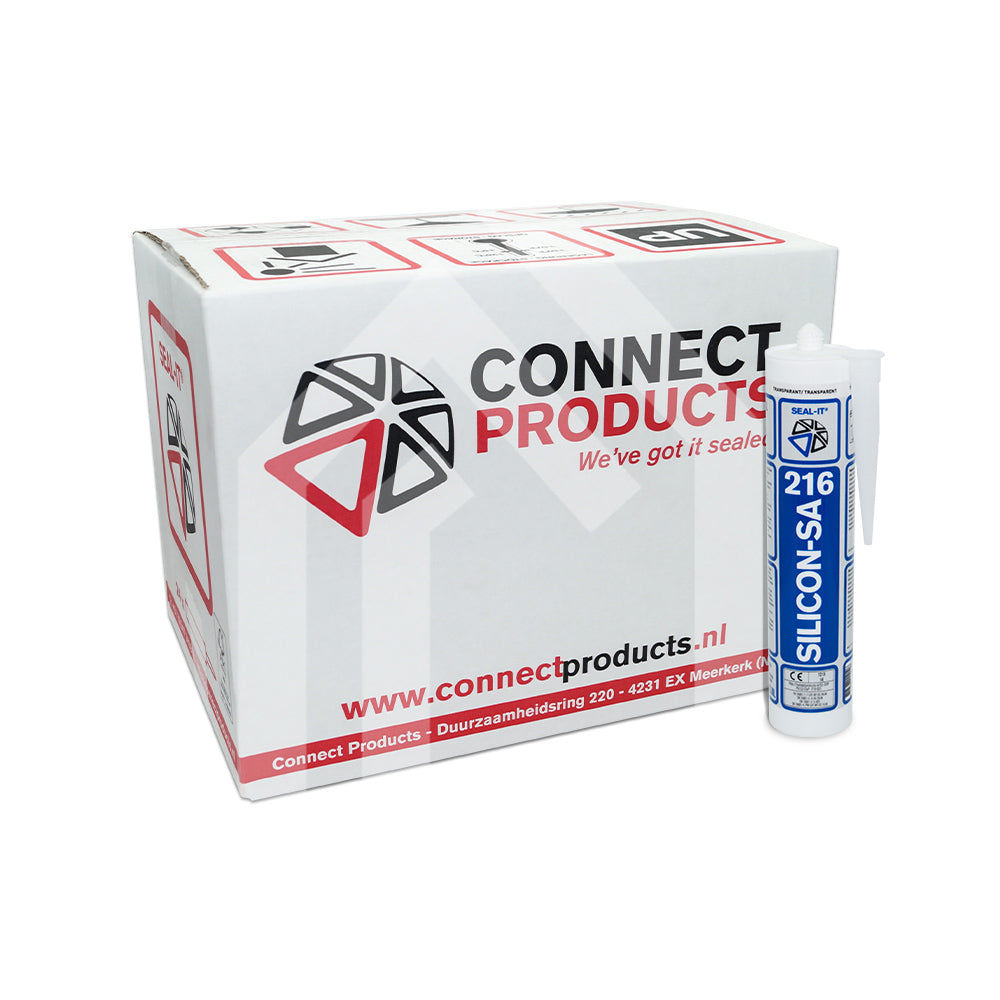 Connect Silicon SA 216 Seal-It – 290-ml-Kartusche mit Kartonverpackung, hochwertiges Silikondichtmittel für flexible Abdichtungen im Sanitär- und Bauwesen