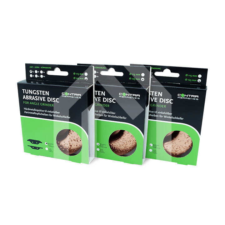 Contra Abrasives Hartmetall Schleifscheibe 125 mm, gewölbte Schleifscheibe in Verpackung, geeignet für präzises und langlebiges Schleifen auf Metalloberflächen