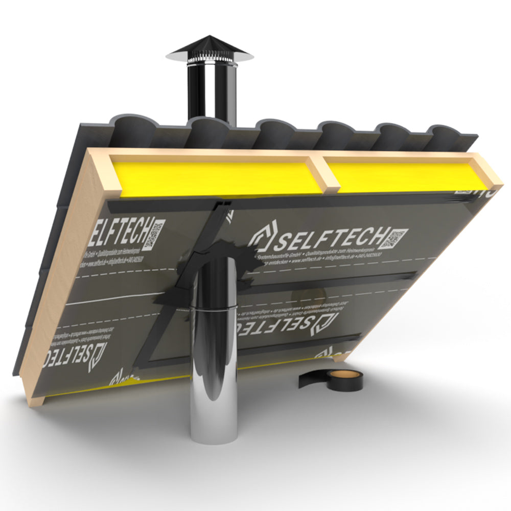 CT Roof Tape Unterspannbahn Folienband, Befestigungsband in Schwarz, Zusatzbild der Innenseite, geeignet für sichere Verklebung und Abdichtung von Unterspannbahnen im Dachbau