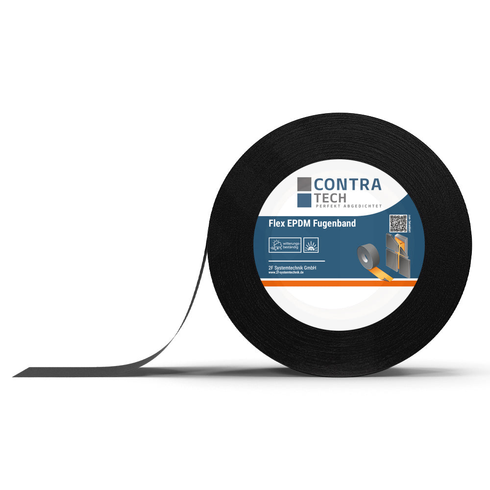 Produktansicht Selftech Contra-Tech Flex EPDM Fugenband, linke Seite – flexibles EPDM-Dichtband für Fugenabdichtung, Onlineshop der Selftech Systembaustoffe GmbH