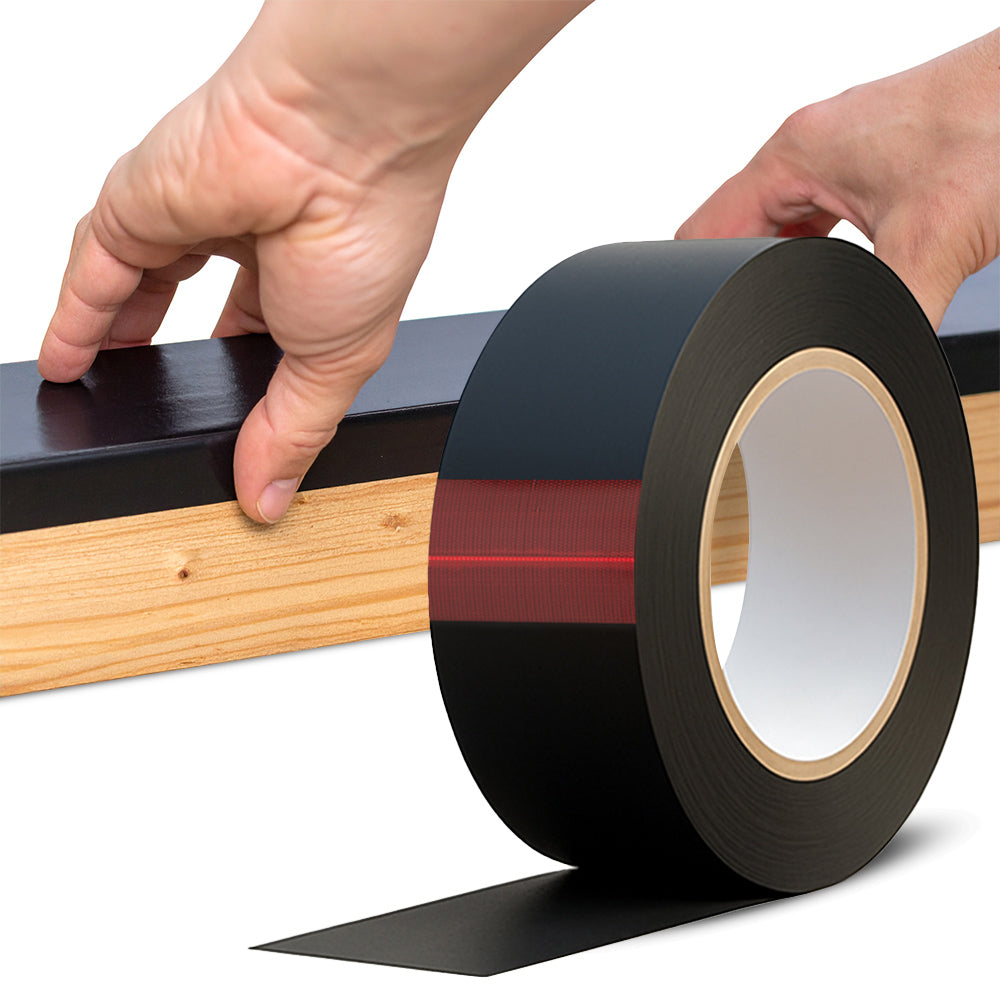 Selftech schwarzes Terrassenschutzband 3,0 mm – widerstandsfähiges Schutzband für Terrassen und Holzflächen, Produktbild im Onlineshop der Selftech Systembaustoffe GmbH